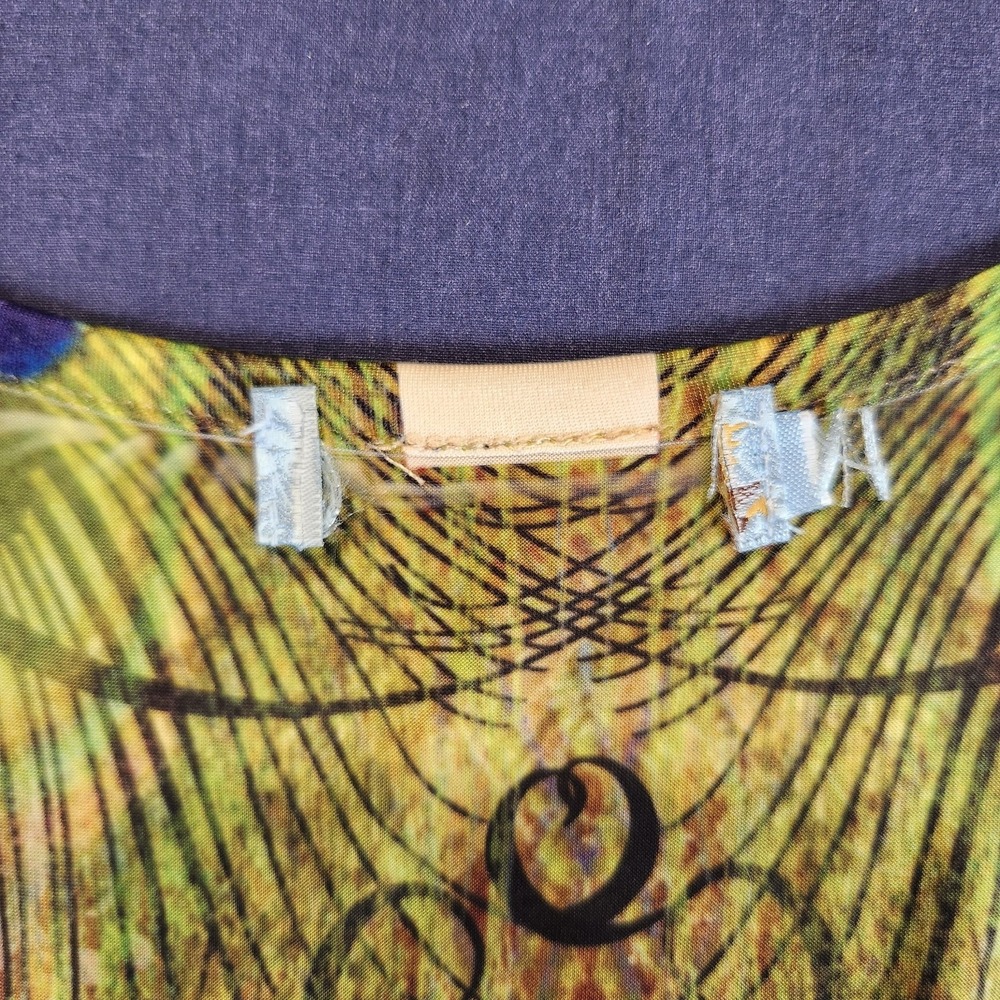 Unity World Wear Peacock Print Flutter Sleeve Boho Dress L/XL* - Picture 5 of 14